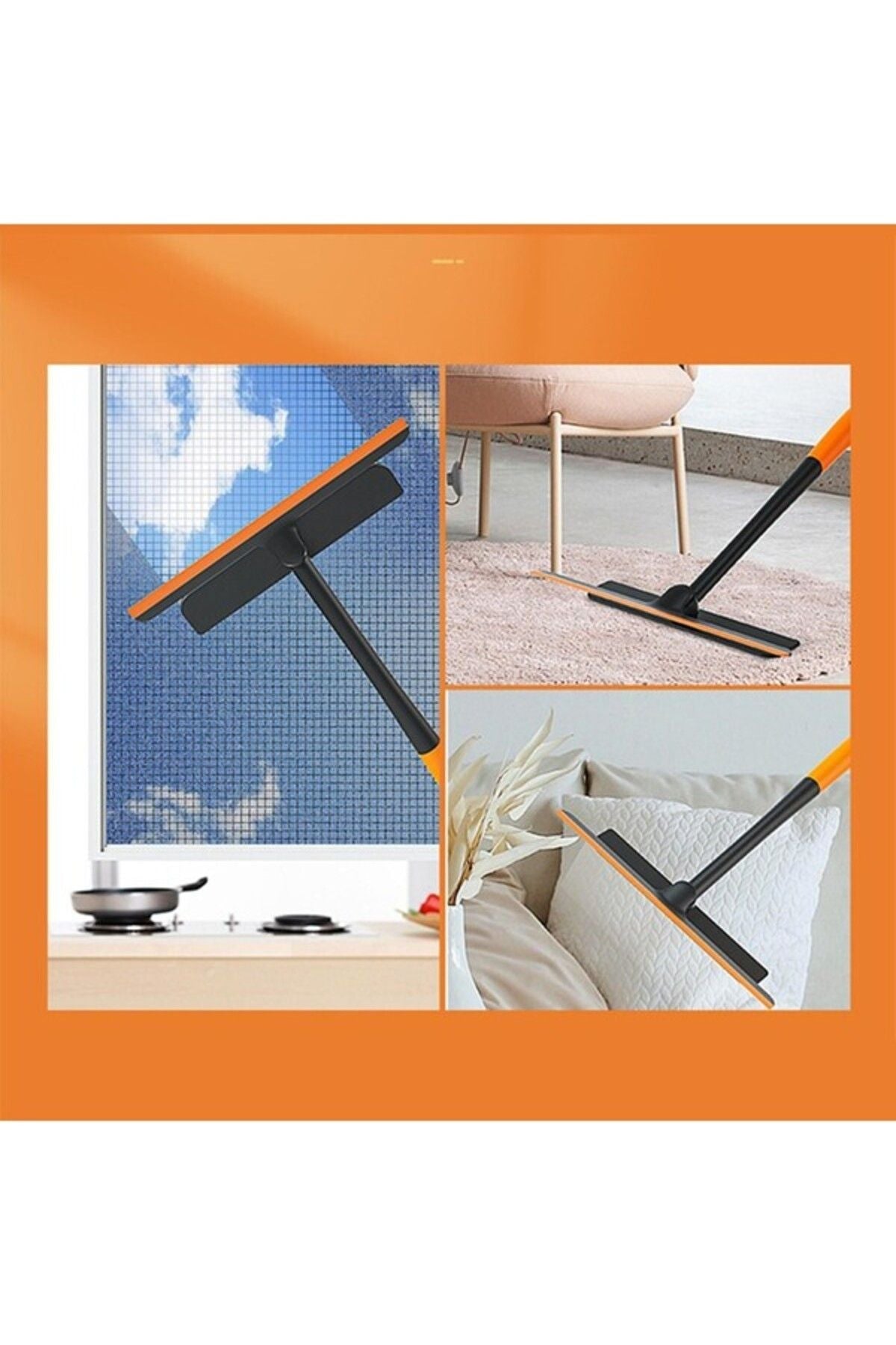 Euroluxe | 360 Derece Pencere Temizleyici 3’lü Set – Mop, Çekpas ve Pratik Cam Temizlik Aracı