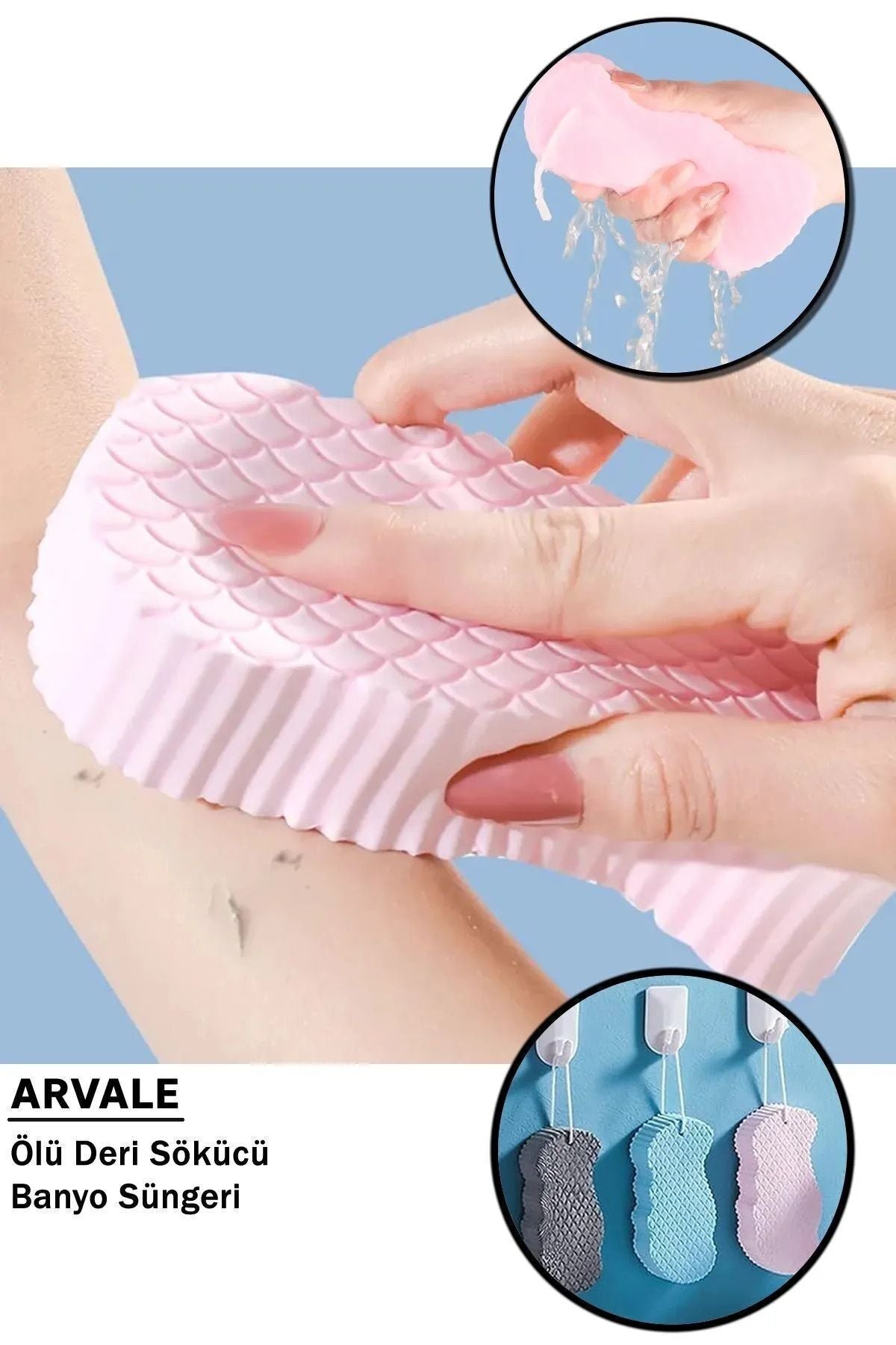 Euroluxe | Bebek Banyo Ölü Deri Sökücü Sünger – Yoğun Peeling ve Masaj Duş Süngeri