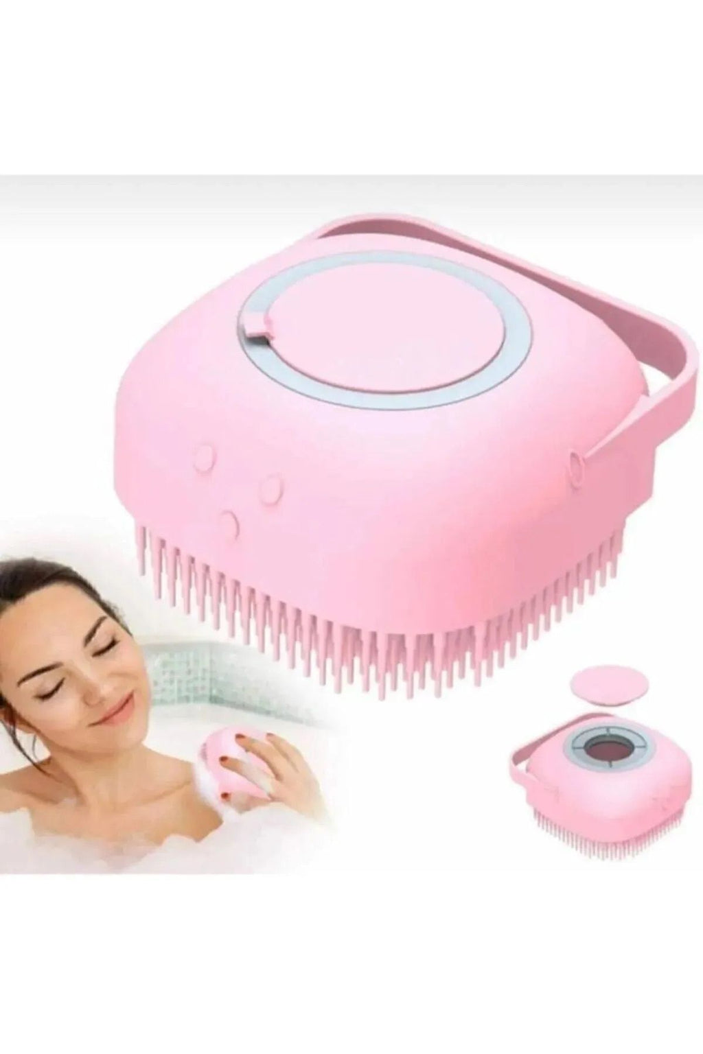Euroluxe | Duş Jeli Hazneli Banyo Lifi Silikon Fırça Kese Çok Amaçlı Vücut Temizleme Peeling Kesesi
