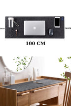Euroluxe | Keçe Oyuncu Mouse Pad ve Masa Üstü Düzenleyici Mat – 50x100 cm Büyük Boy Çalışma Masası Organizeri