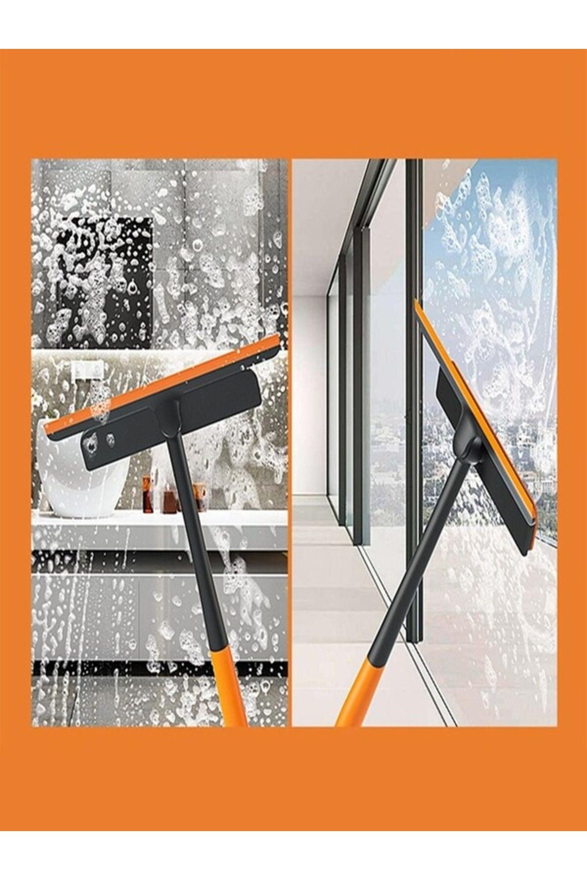 Euroluxe | 360 Derece Pencere Temizleyici 3’lü Set – Mop, Çekpas ve Pratik Cam Temizlik Aracı