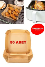 Euroluxe | 50’li Airfryer Pişirme Kağıdı Kare Model – Yağ Geçirmez, Yapışmaz, Tek Kullanımlık Hava Fritözü Pişirme Kağıdı